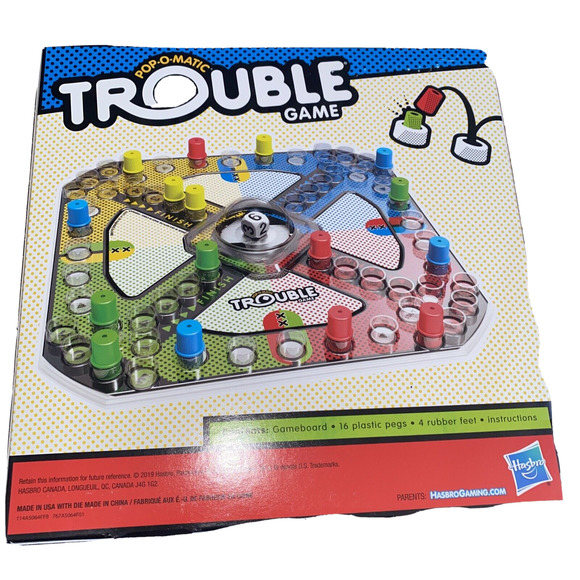 Trouble Board Game for Kids Ages 5 and Up 2-4 Players Hasbro BRAND NEW - Picture 2 of 2